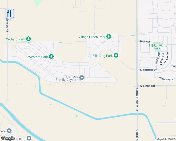 map of restaurants, bars, coffee shops, grocery stores, and more near 4535 Mckenzie Avenue in Tracy