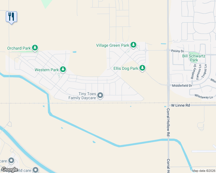 map of restaurants, bars, coffee shops, grocery stores, and more near 4535 Mckenzie Avenue in Tracy