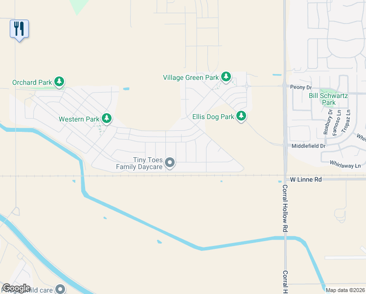 map of restaurants, bars, coffee shops, grocery stores, and more near 4535 Mckenzie Avenue in Tracy