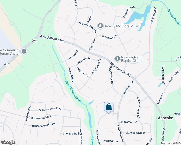 map of restaurants, bars, coffee shops, grocery stores, and more near 10983 Ridgebrook Drive in Mechanicsville