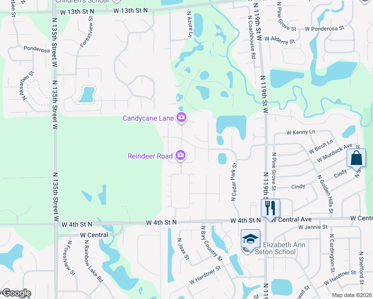 map of restaurants, bars, coffee shops, grocery stores, and more near 920 N Azure Cir in Wichita