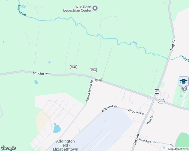 map of restaurants, bars, coffee shops, grocery stores, and more near 1711 Saint John Road in Elizabethtown