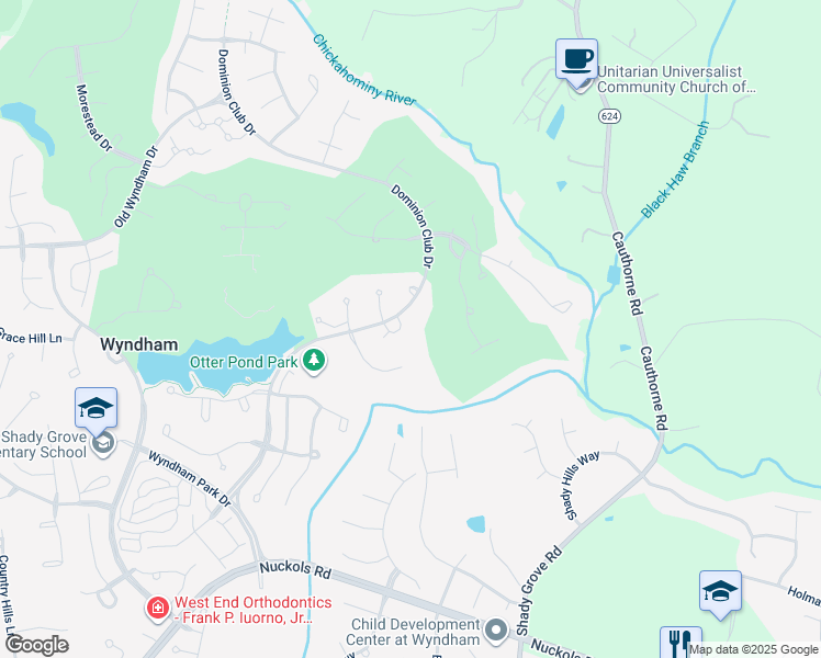 map of restaurants, bars, coffee shops, grocery stores, and more near 10925 Dominion Fairways Lane in Glen Allen