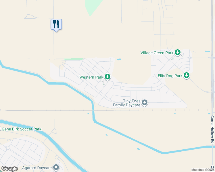 map of restaurants, bars, coffee shops, grocery stores, and more near 4519 Margaret Adele Lane in Tracy