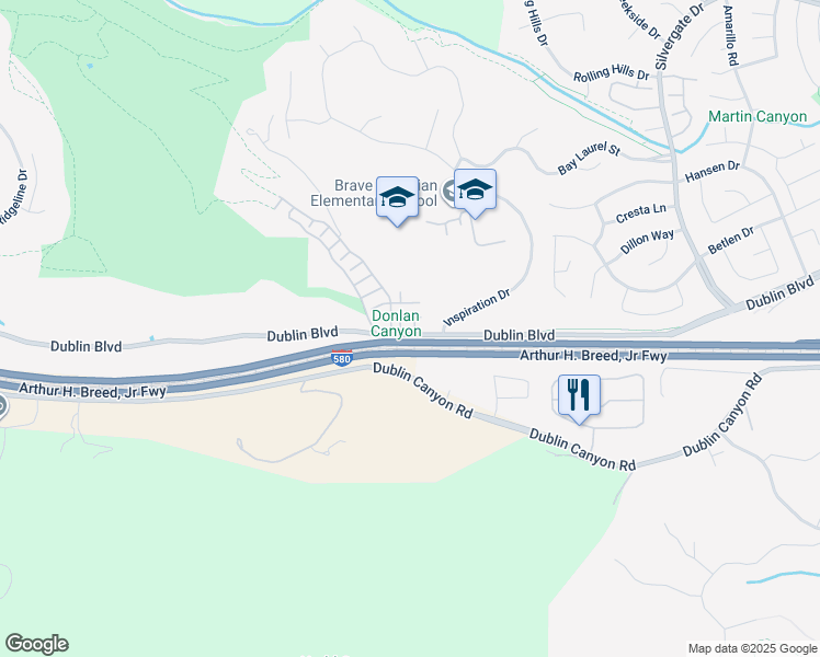map of restaurants, bars, coffee shops, grocery stores, and more near 10860 Glengarry Lane in Dublin