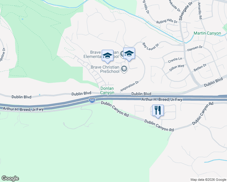 map of restaurants, bars, coffee shops, grocery stores, and more near 7323 Croy Lane in Dublin