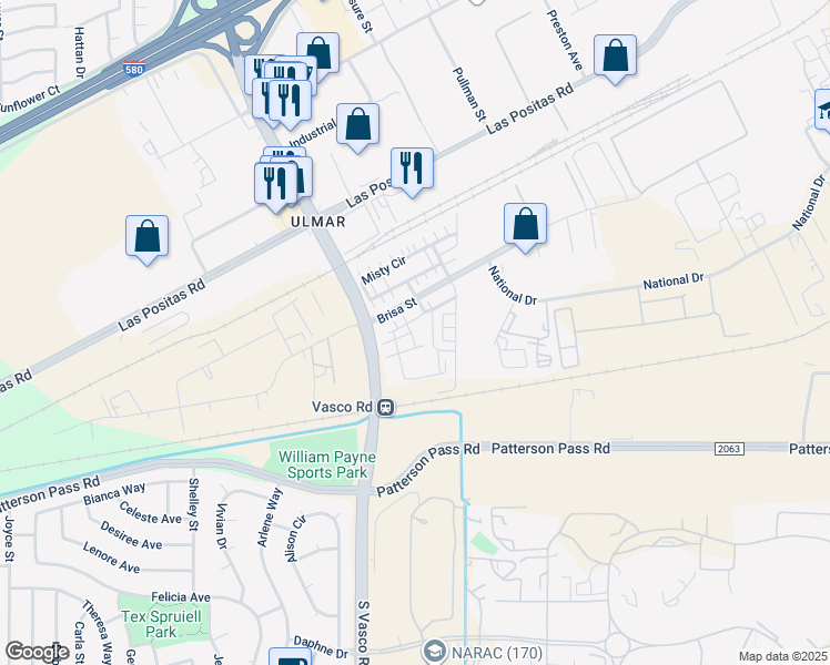 map of restaurants, bars, coffee shops, grocery stores, and more near 977 Flurry Drive in Livermore