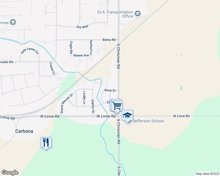 map of restaurants, bars, coffee shops, grocery stores, and more near 28154 Alycia Way in Tracy
