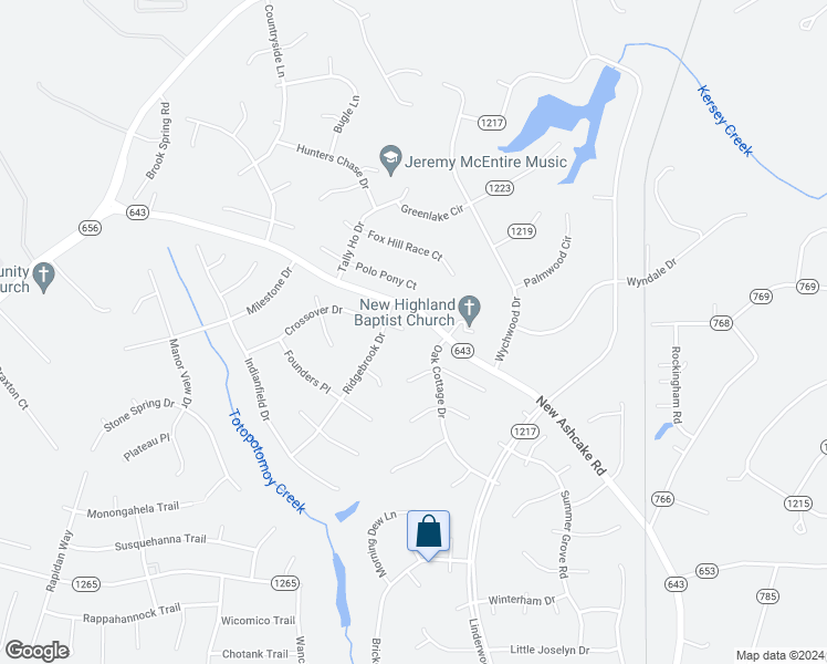 map of restaurants, bars, coffee shops, grocery stores, and more near 9286 Crossover Drive in Mechanicsville