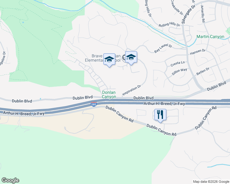 map of restaurants, bars, coffee shops, grocery stores, and more near 10860 Glengarry Lane in Dublin