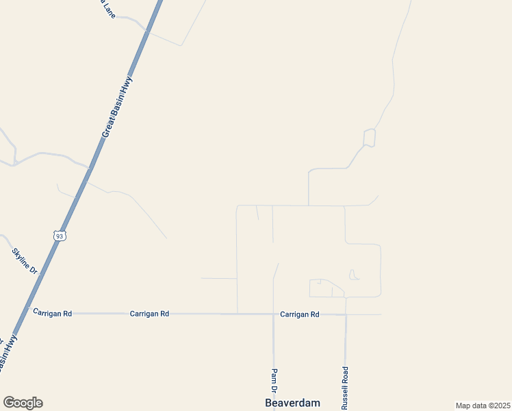 map of restaurants, bars, coffee shops, grocery stores, and more near Sunrise Drive in Caliente