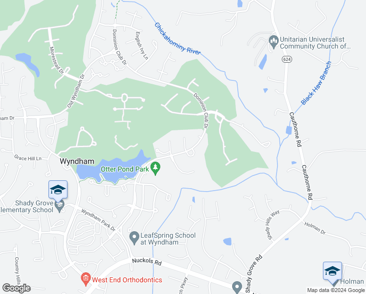 map of restaurants, bars, coffee shops, grocery stores, and more near 10936 Dominion Fairways Lane in Glen Allen
