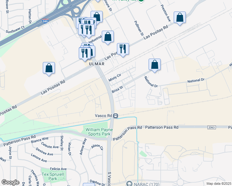 map of restaurants, bars, coffee shops, grocery stores, and more near 918 Flurry Drive in Livermore