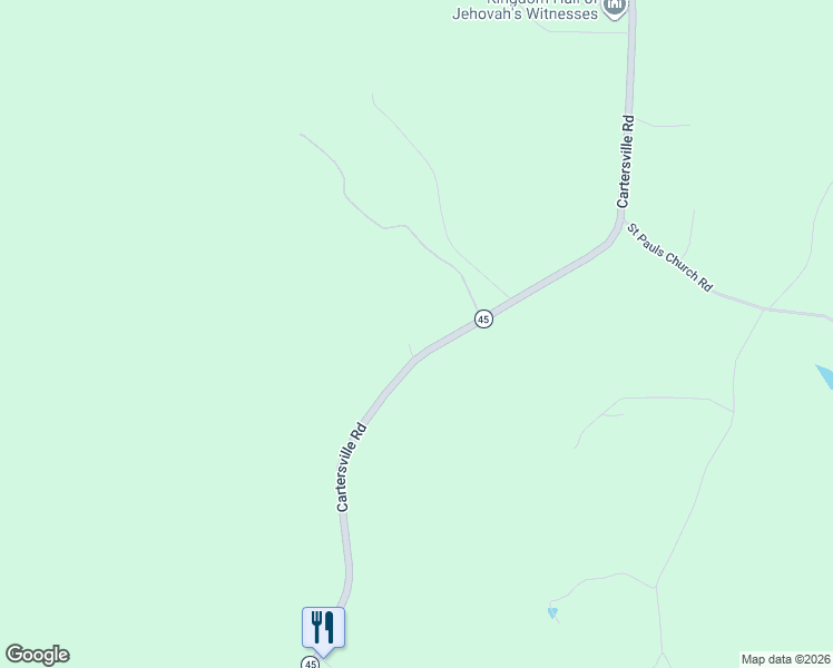 map of restaurants, bars, coffee shops, grocery stores, and more near 1734 Cartersville Road in Goochland