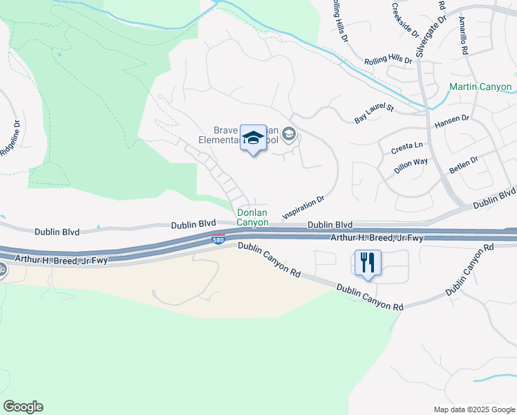 map of restaurants, bars, coffee shops, grocery stores, and more near 10893 McPeak Lane in Dublin