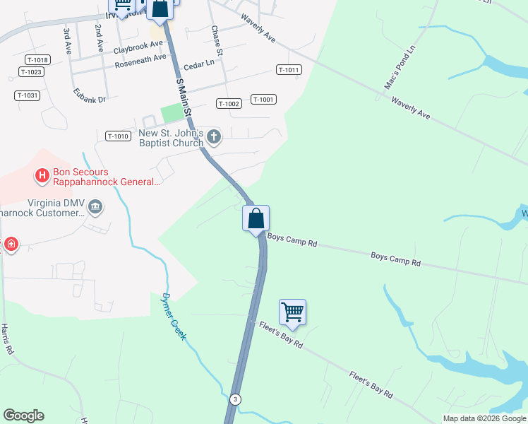 map of restaurants, bars, coffee shops, grocery stores, and more near 25 Office Park Drive in Kilmarnock