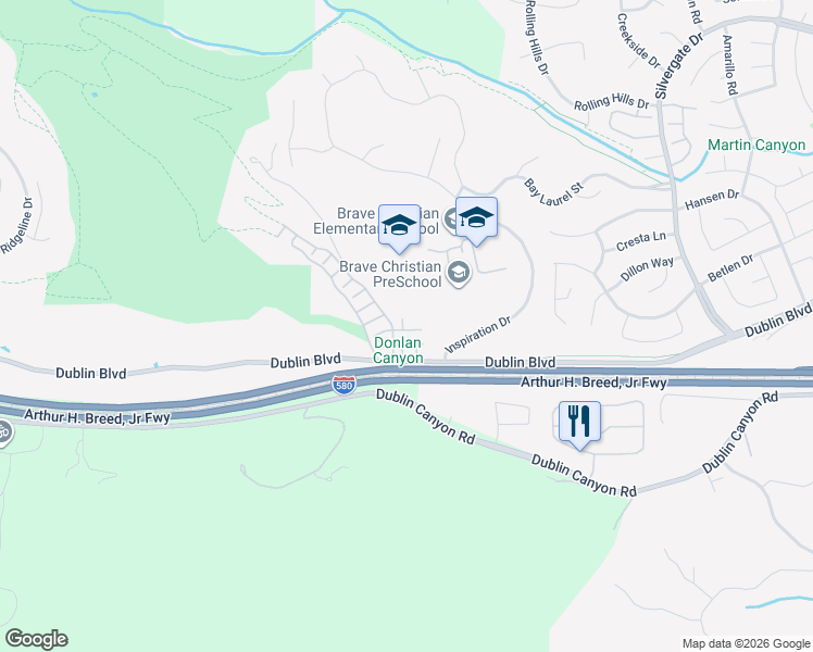 map of restaurants, bars, coffee shops, grocery stores, and more near 7387 Dalmally Lane in Dublin
