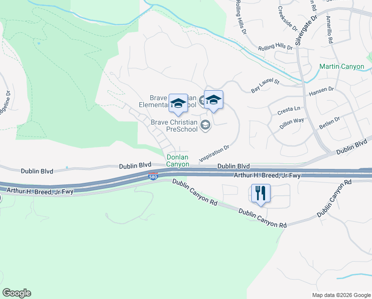 map of restaurants, bars, coffee shops, grocery stores, and more near 10838 McPeak Lane in Dublin