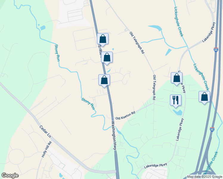 map of restaurants, bars, coffee shops, grocery stores, and more near 11000 Washington Highway in Glen Allen