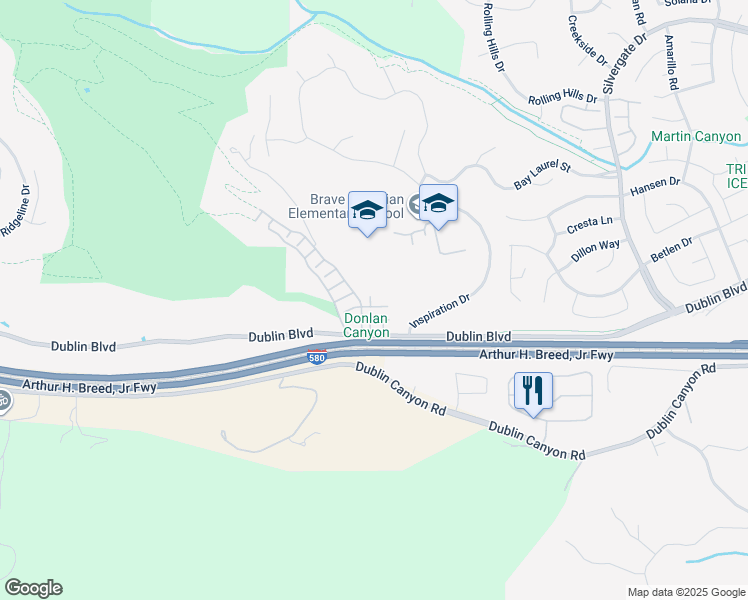 map of restaurants, bars, coffee shops, grocery stores, and more near 7387 Dalmally Lane in Dublin