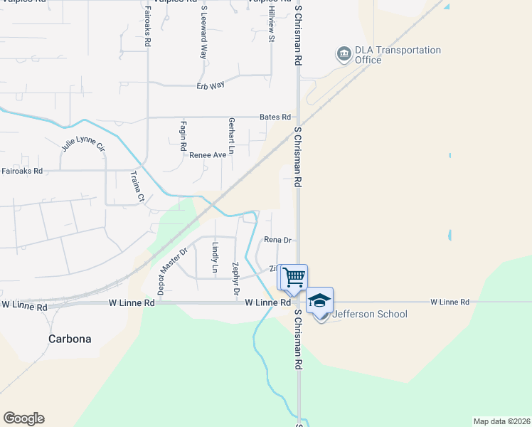 map of restaurants, bars, coffee shops, grocery stores, and more near 28031 Alycia Way in Tracy