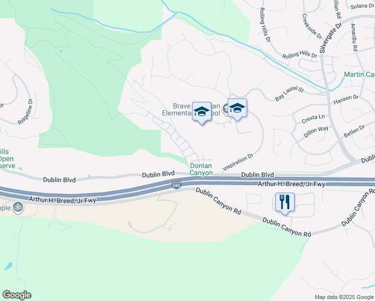 map of restaurants, bars, coffee shops, grocery stores, and more near 10747 Craigtown Lane in Dublin