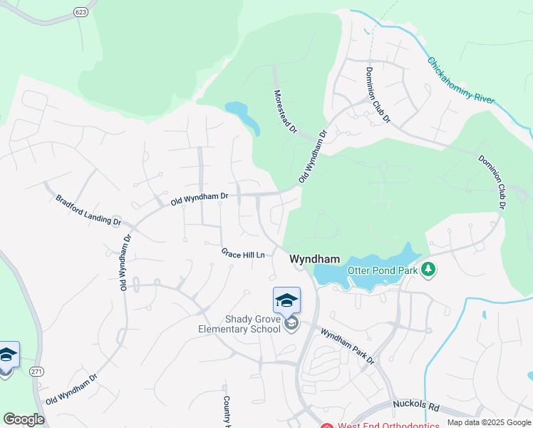 map of restaurants, bars, coffee shops, grocery stores, and more near 12418 Morgan's Glen Circle in Glen Allen