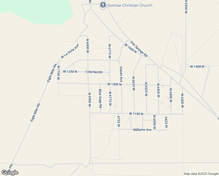 map of restaurants, bars, coffee shops, grocery stores, and more near 6801 West 1300 North in Cedar City
