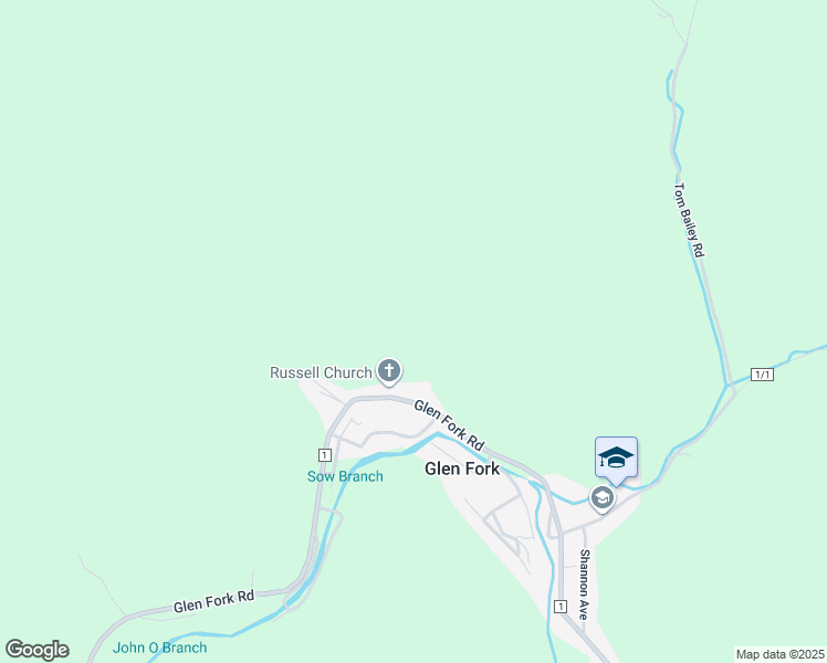 map of restaurants, bars, coffee shops, grocery stores, and more near in Glen Fork