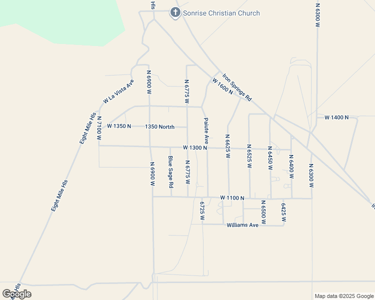 map of restaurants, bars, coffee shops, grocery stores, and more near 6801-6849 West 1300 North in Cedar City