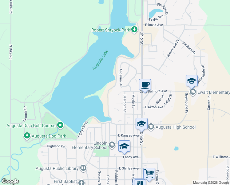 map of restaurants, bars, coffee shops, grocery stores, and more near 2 Belmont Court in Augusta