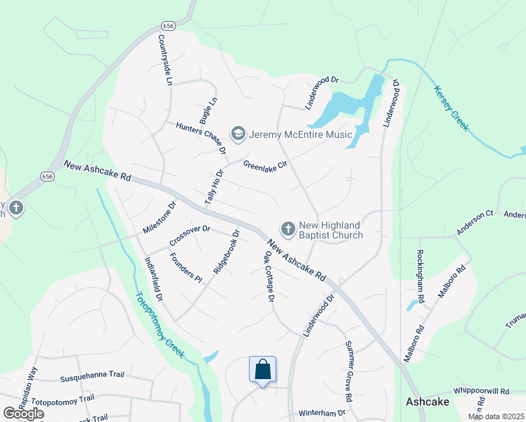 map of restaurants, bars, coffee shops, grocery stores, and more near 9128 Polo Pony Court in Mechanicsville