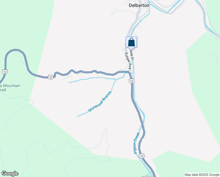 map of restaurants, bars, coffee shops, grocery stores, and more near Stone Coal Branch in Delbarton