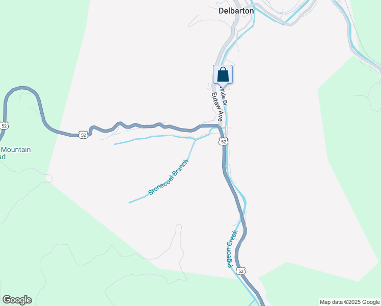 map of restaurants, bars, coffee shops, grocery stores, and more near Stone Coal Branch in Delbarton