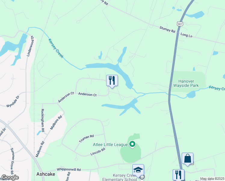 map of restaurants, bars, coffee shops, grocery stores, and more near 8340 Glendale Lane in Mechanicsville