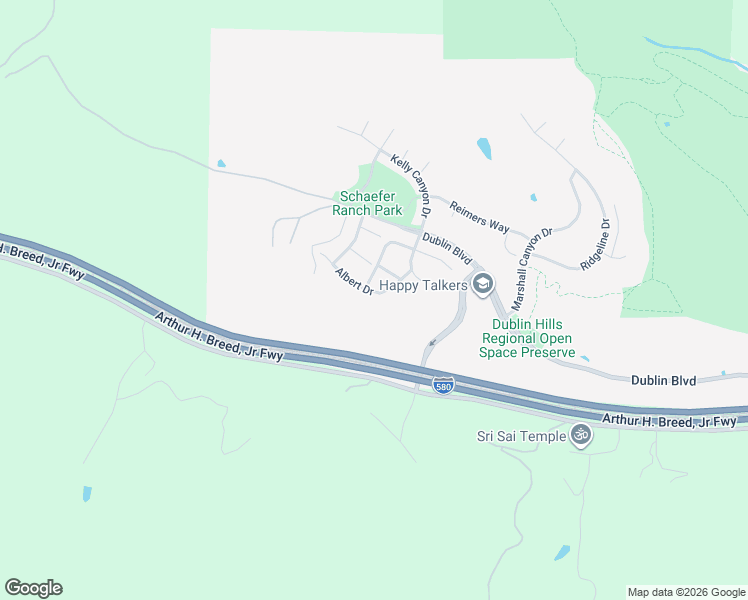 map of restaurants, bars, coffee shops, grocery stores, and more near 9570 Albert Drive in Dublin