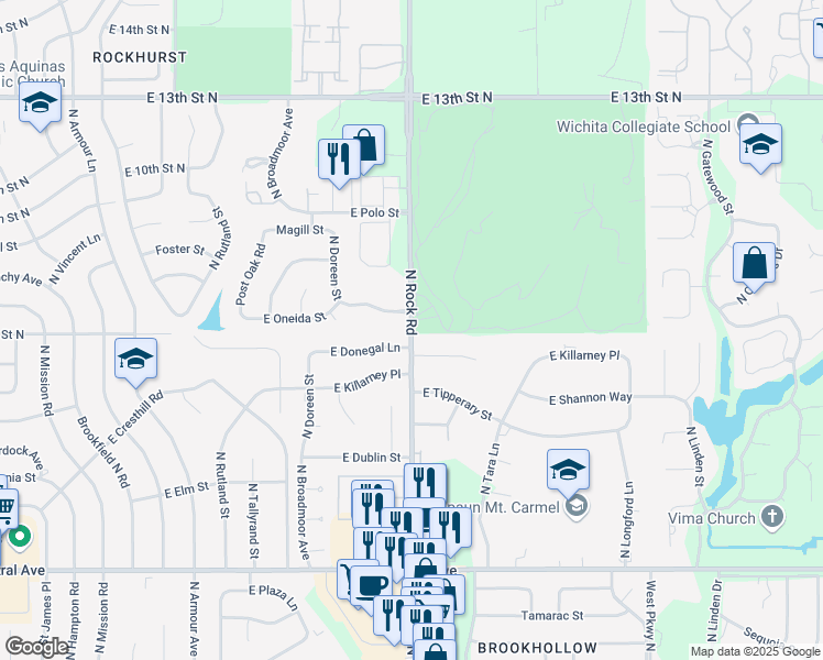 map of restaurants, bars, coffee shops, grocery stores, and more near 920 North Rock Road in Derby