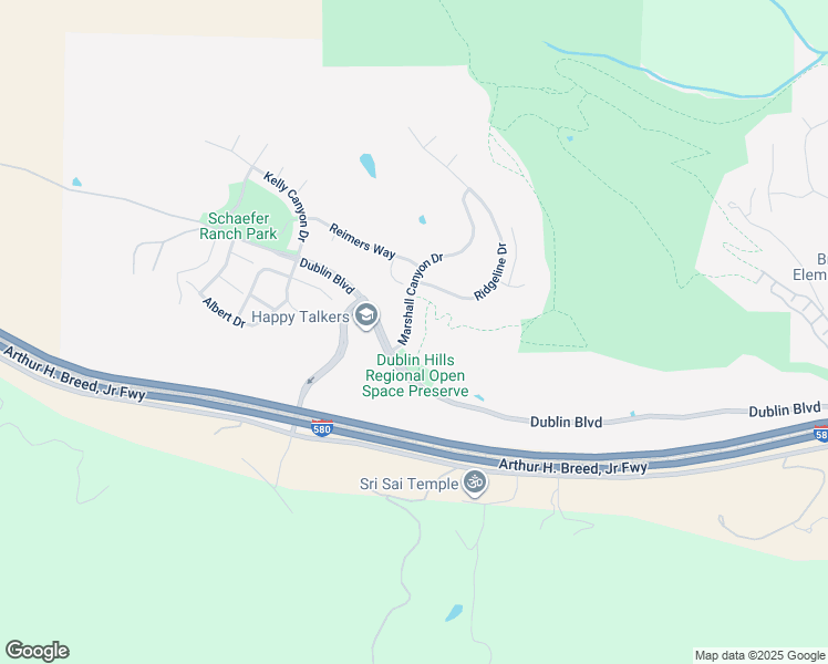 map of restaurants, bars, coffee shops, grocery stores, and more near 7513 Marshall Canyon Drive in Dublin