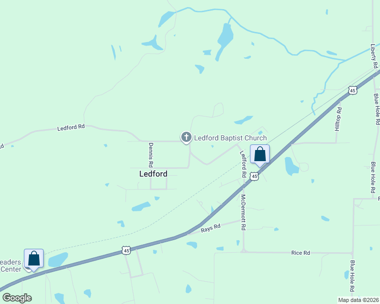 map of restaurants, bars, coffee shops, grocery stores, and more near 2335 Ledford Road in Harrisburg