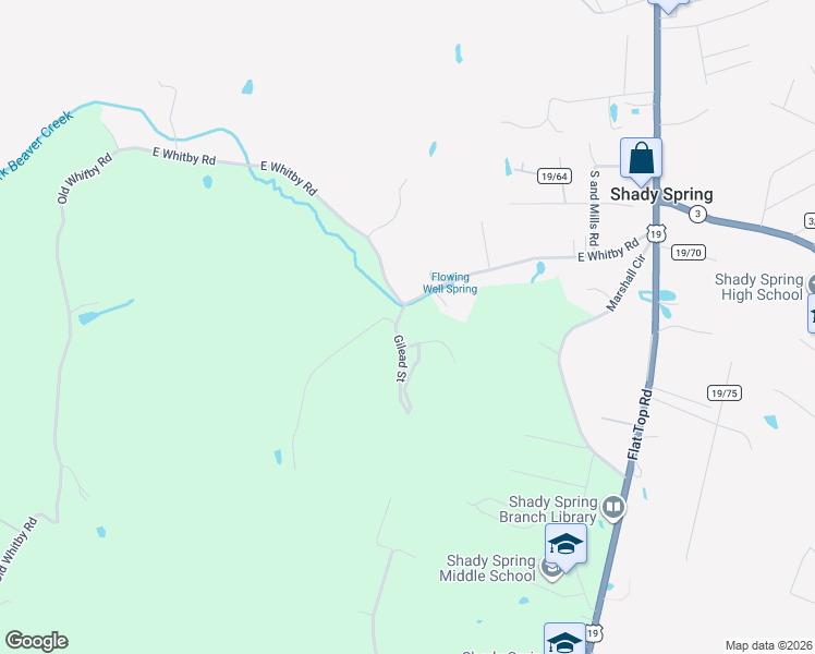 map of restaurants, bars, coffee shops, grocery stores, and more near 119 Galloway Ct in Shady Spring
