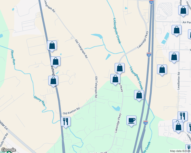 map of restaurants, bars, coffee shops, grocery stores, and more near 11035 Virginia 661 in Ashland
