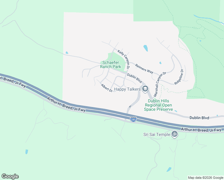 map of restaurants, bars, coffee shops, grocery stores, and more near 9570 Albert Drive in Dublin