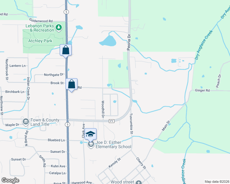 map of restaurants, bars, coffee shops, grocery stores, and more near 345 Wedgewood Lane in Lebanon