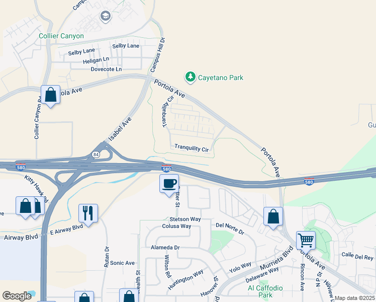 map of restaurants, bars, coffee shops, grocery stores, and more near 833 Tranquility Circle in Livermore