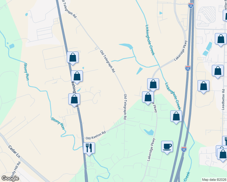 map of restaurants, bars, coffee shops, grocery stores, and more near 11035 Virginia 661 in Ashland