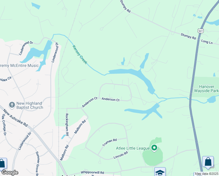 map of restaurants, bars, coffee shops, grocery stores, and more near 8451 State Route 769 in Mechanicsville