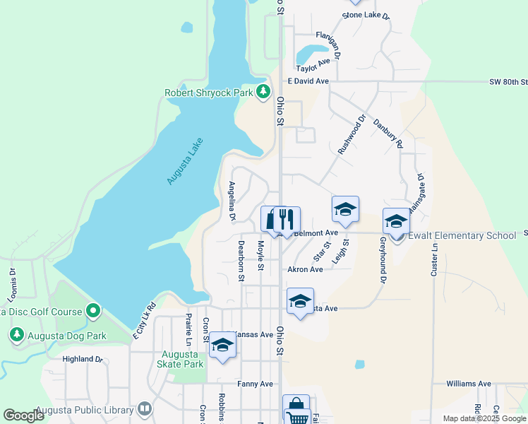 map of restaurants, bars, coffee shops, grocery stores, and more near 4 Tipperary Court in Augusta