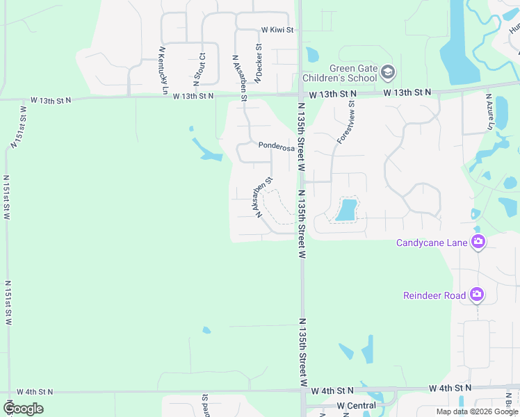 map of restaurants, bars, coffee shops, grocery stores, and more near 1102 Aksarben Street in Wichita