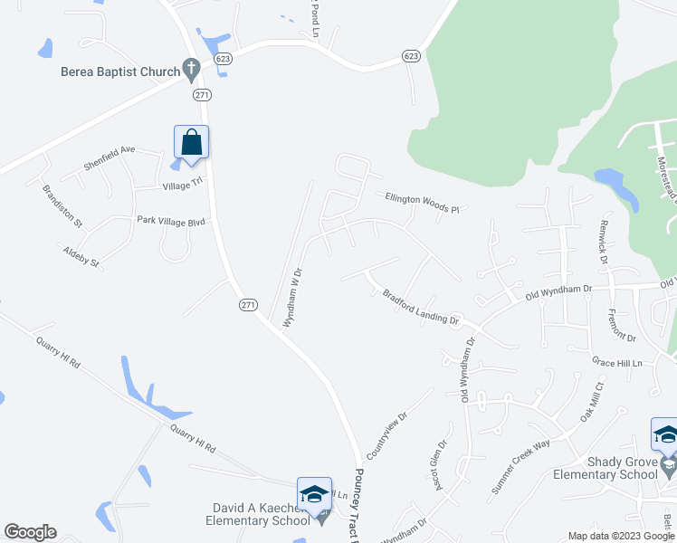 map of restaurants, bars, coffee shops, grocery stores, and more near 12308 Bradford Landing Way in Glen Allen