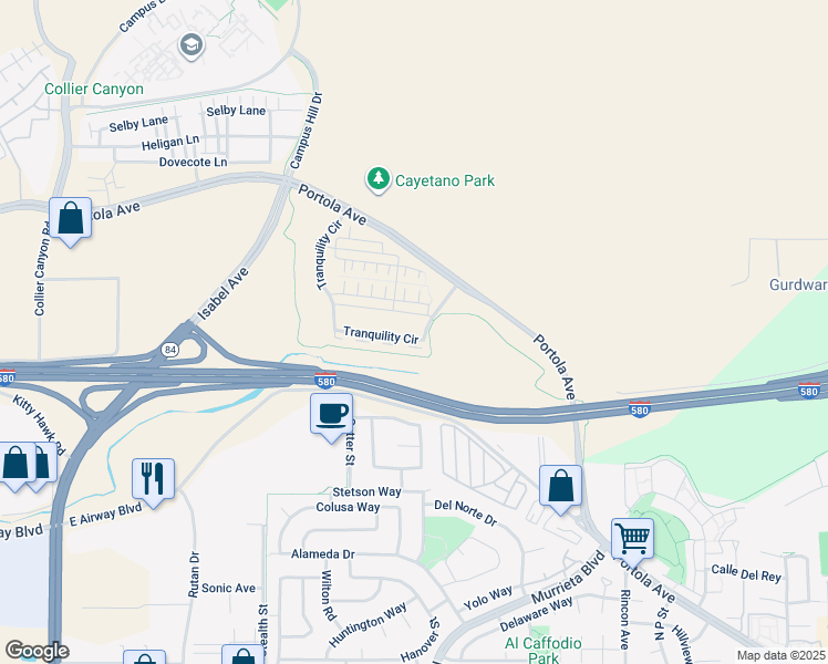 map of restaurants, bars, coffee shops, grocery stores, and more near 788 Tranquility Circle in Livermore